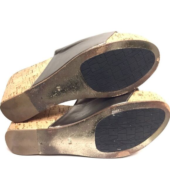 Dvf Mule Wedge Metallic Slide Shoes Leather 7 - Picture 7 of 8